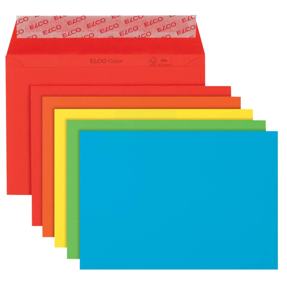 bunte notizkarten, Farbenbriefumschläge, Karten, Notizpapier, Pappe