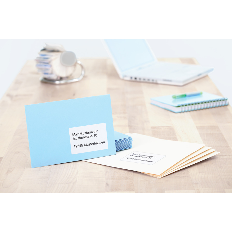 Brieftasche?, blauer Umschlag, Visitenkarte, Notizblock, Notizbuch
