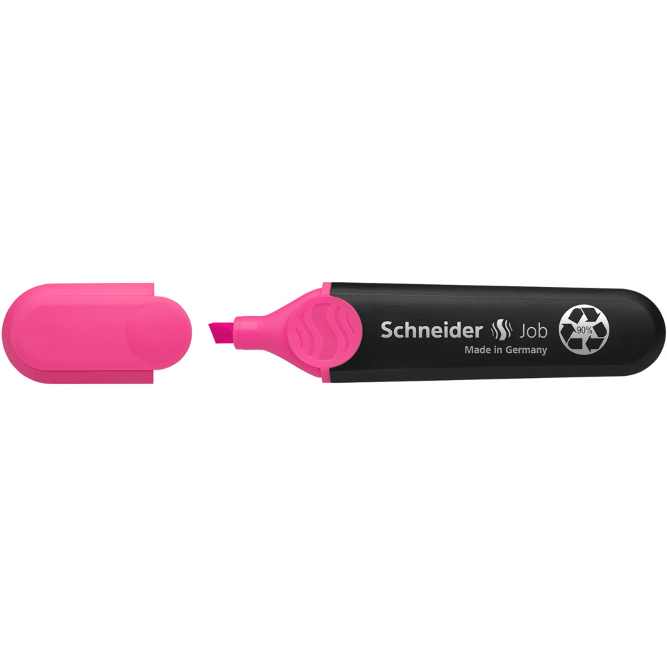 Marker, Highlighter, Pink, Chisel tip, Plastic cap