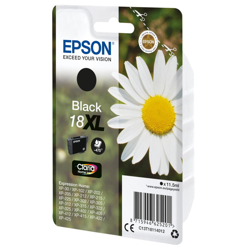 Druckerpatrone, Tintenpatrone, Schwarz, 18XL, Epson