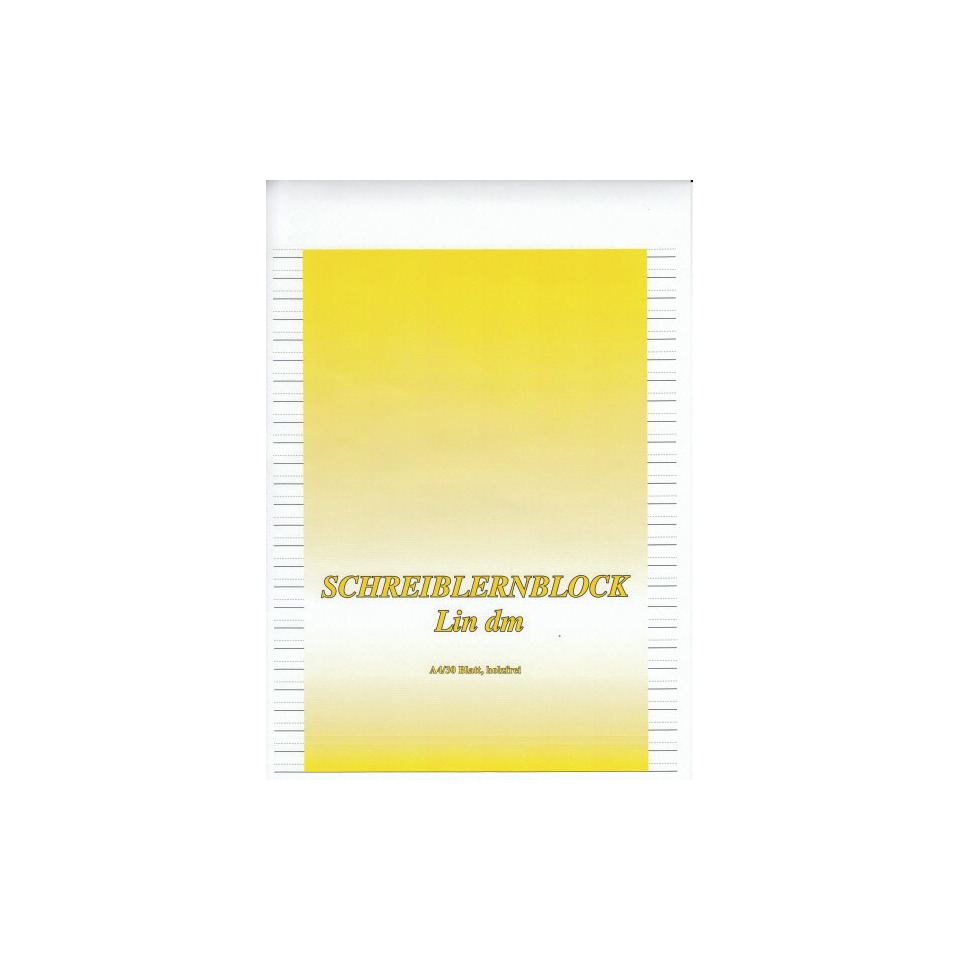 Schreibblock, Linienblock, Gelb, Notizblock, A4