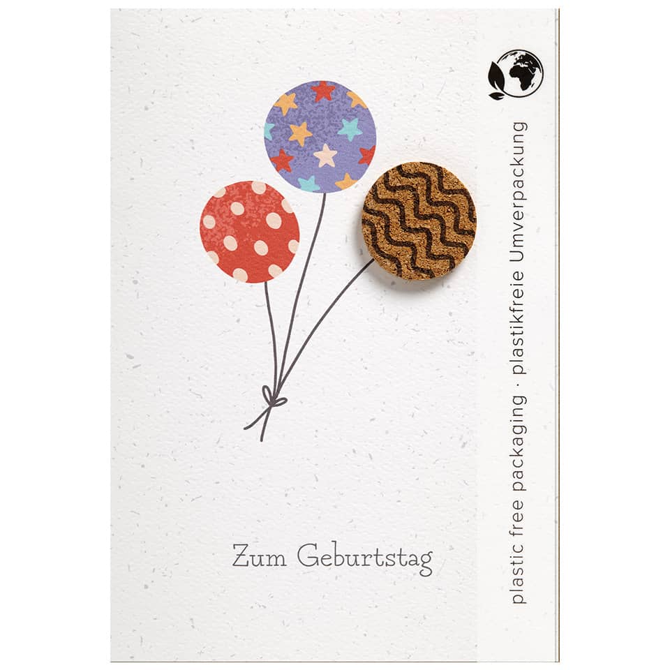 Geburtstagskarte, Ballonmotiv, Mehrfarbig, Papierkarte, Umweltfreundlich