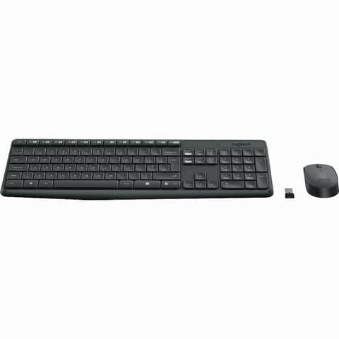 Tastatur+Maus, Deutsch, kabellos, anthrazit LOGITECH 920-007905 / MK235