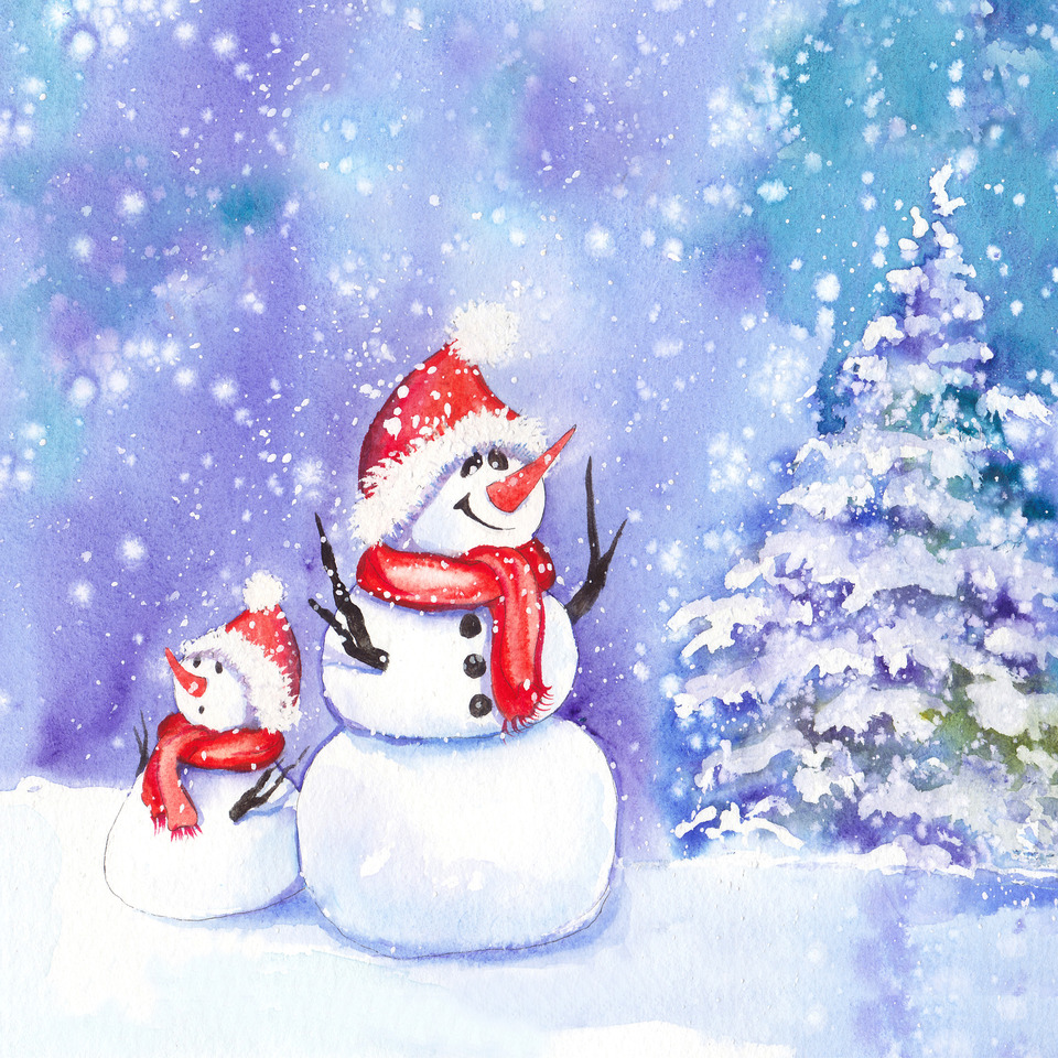 Schneemann, Schneemänner, Winter, Winterlandschaft, Rot