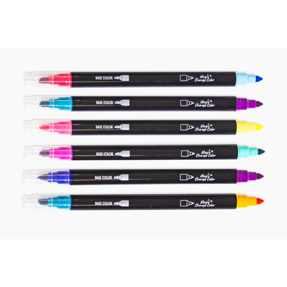 Markerstift, Farbmarker, Magic Color, Pinselspitze, Marker-Set