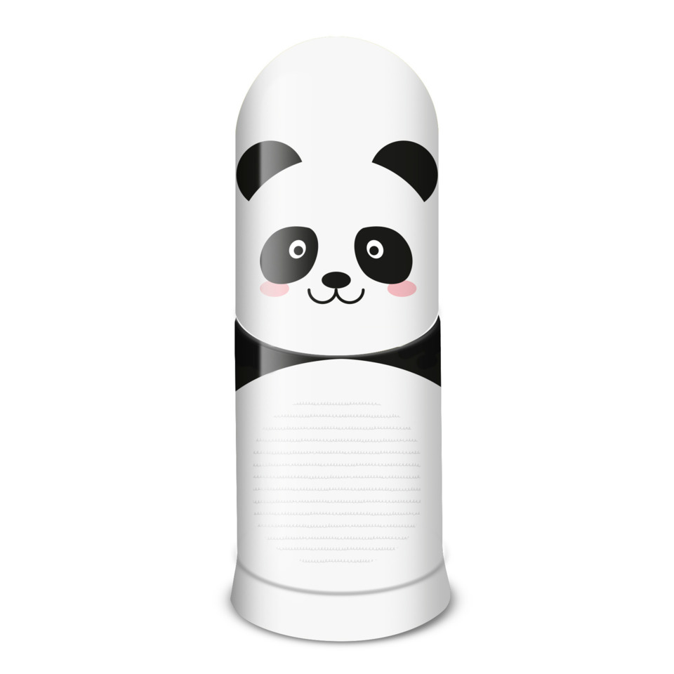 Panda, Kunststoffflasche, Trinkflasche, Panda-Design, Schwarz-Weiß