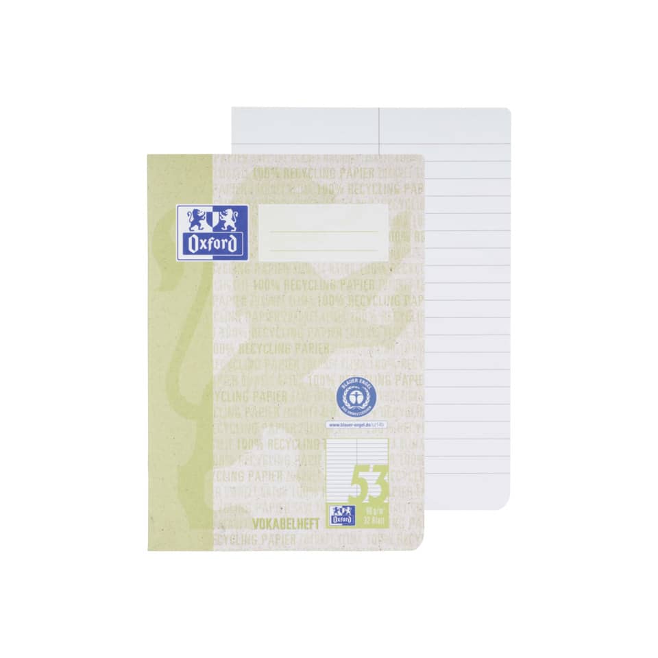 Notizbuch, Kladde, Vokabelheft, Linierte Seiten, Oxford