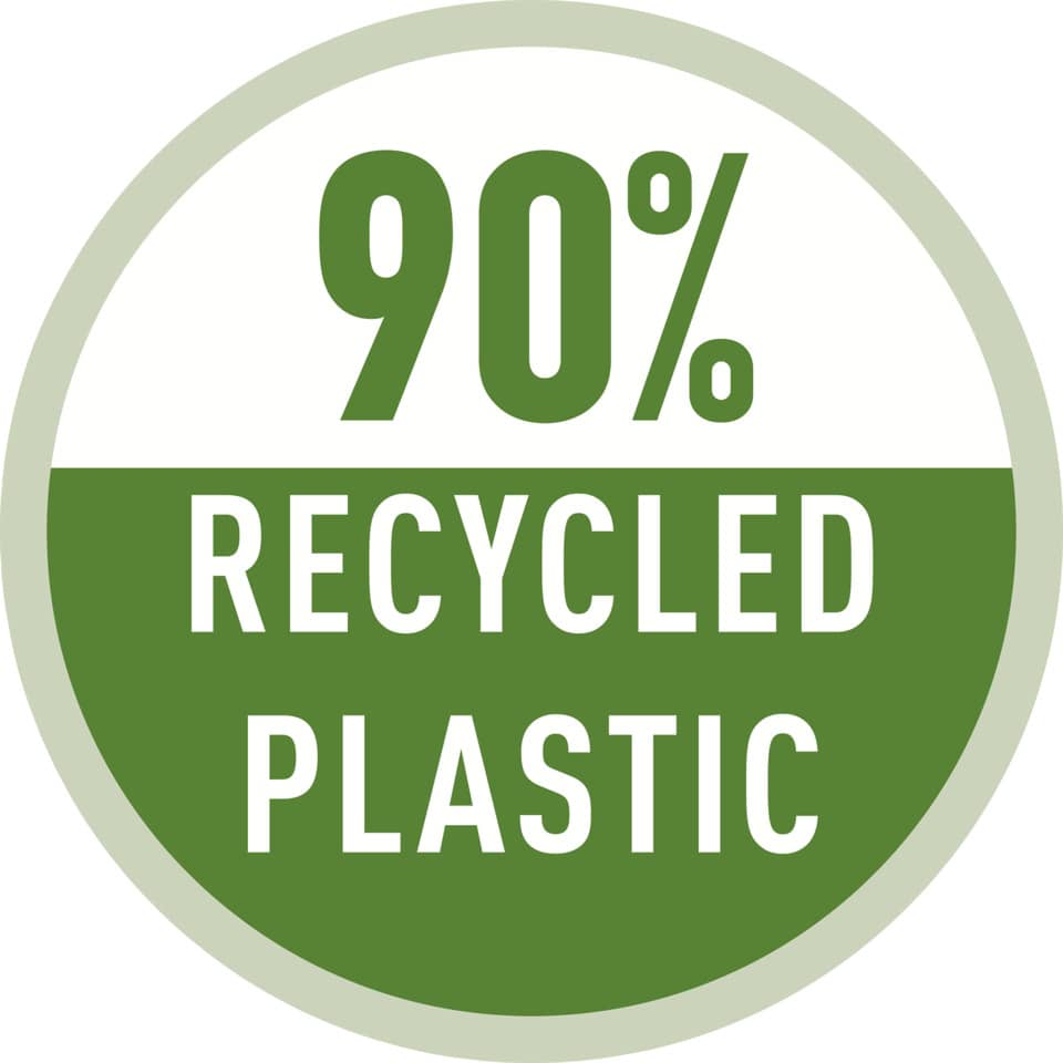 recycled, plastic, runde pl.., 90 prozent, grün