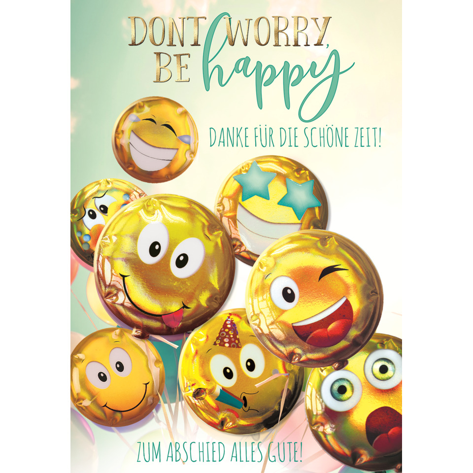 EmojilBallons, Luftballons, Gelb, Happy Gesichter, Kartenmotiv