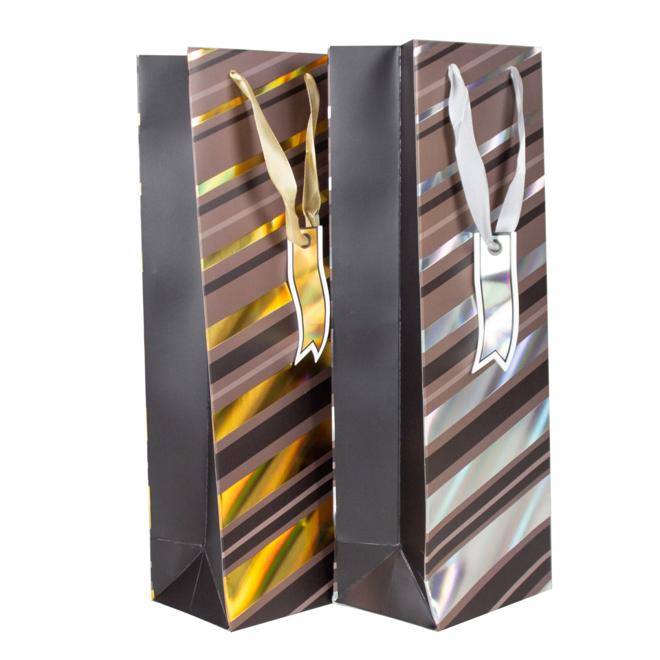 Geschenkverpackung, Weinflasche Geschenk, Geschenkbeutel, Hochglanz Verpackung, Schulterband Charm