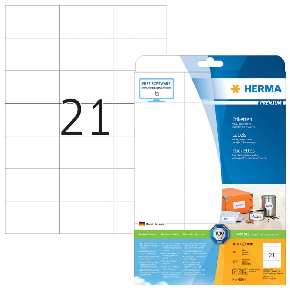 Etiketten, Klebeband, Drucketiketten, Herma, Label-Packung