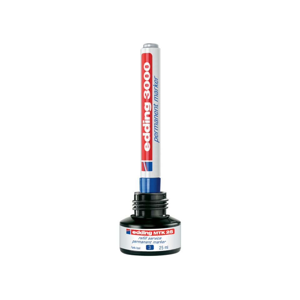 Permanentmarker, Marker, Tintenflasche, Blauer Deckel, 25 ml