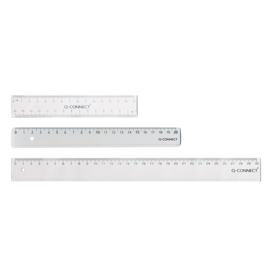 Lineal, Maßstab, Lineallänge 20 cm, Q-CONNECT, Maßband
