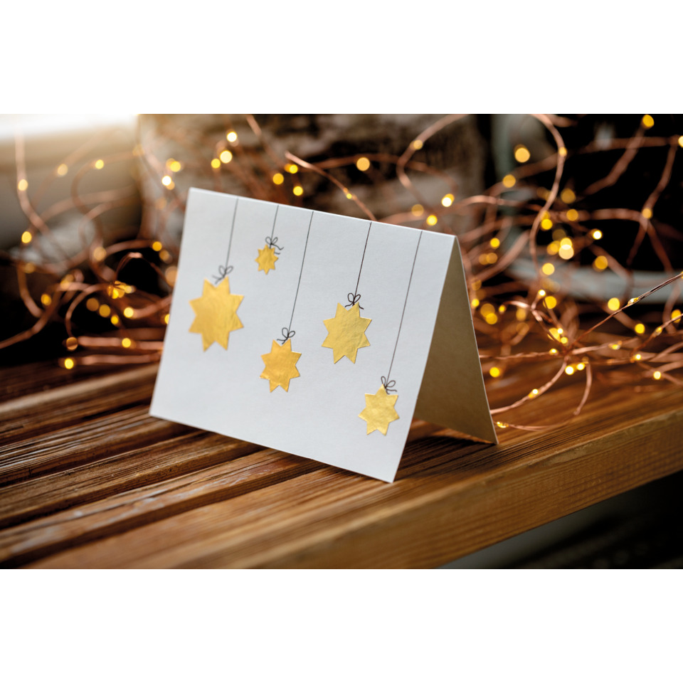 Weihnachtskarte, Weihnachtsstern, Goldfarben, Bastelkarte, Lichterdeko