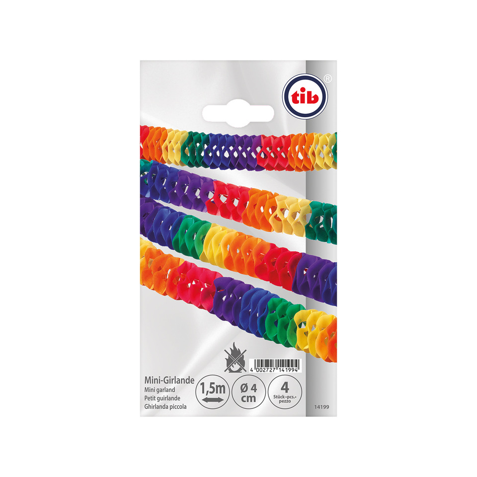 Mini-Girlande, Girlande, Wimpelkette, PVC-Farben, Deko-Accessoire