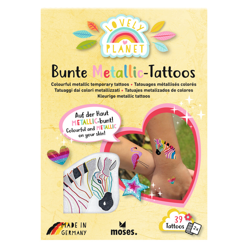 metallische Tattoos, temporäre Tattoos, Kinder Tattoos, Zebraprint, bunte Aufkleber