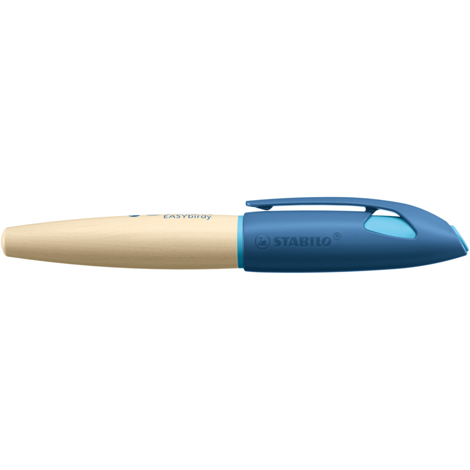 Kunststoffpen, Kugelschreiber, Holzgriff, Clip-Pen, Blau