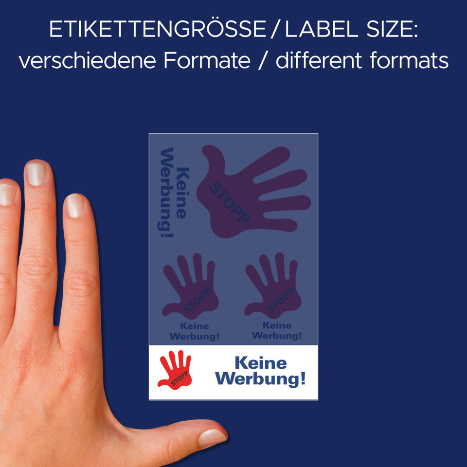 Poster, Stop Hand, Keine Werbung, Kartengröße, Montage