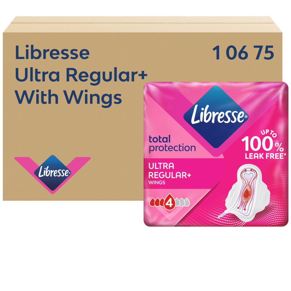 Damenbinden, Flügel, Ultra Regular+, Auslaufschutz, Rosa Verpackung