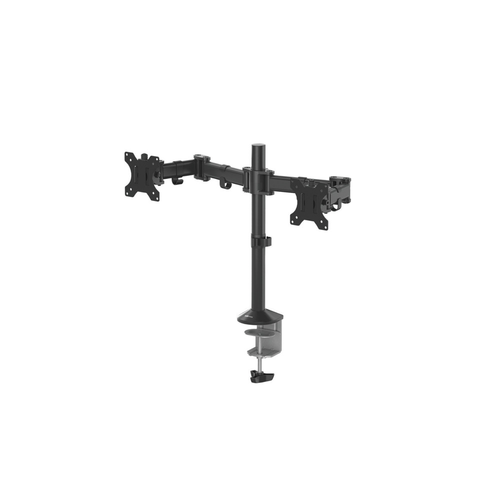 Monitorarm, Dual-arms, Desk clamp, Gas spring, VESA mount