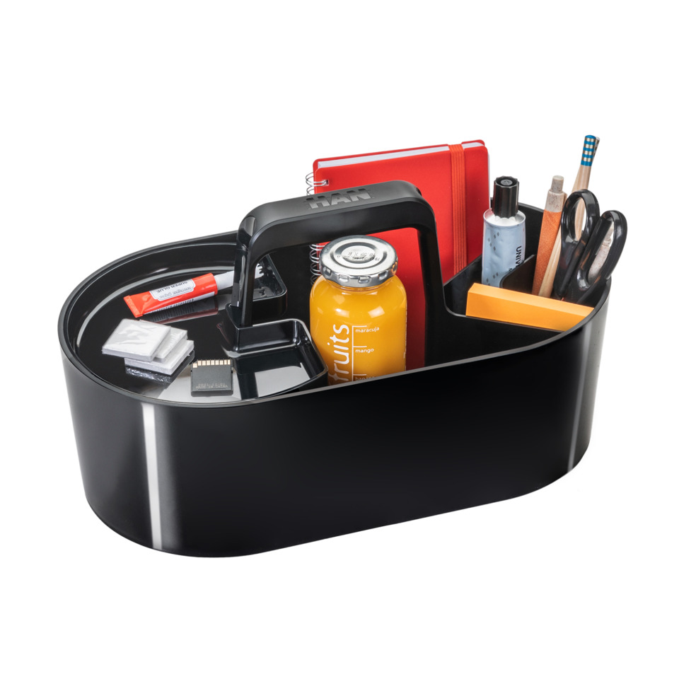 organizer, desk tidy, accessory tray, black, multi-compartment