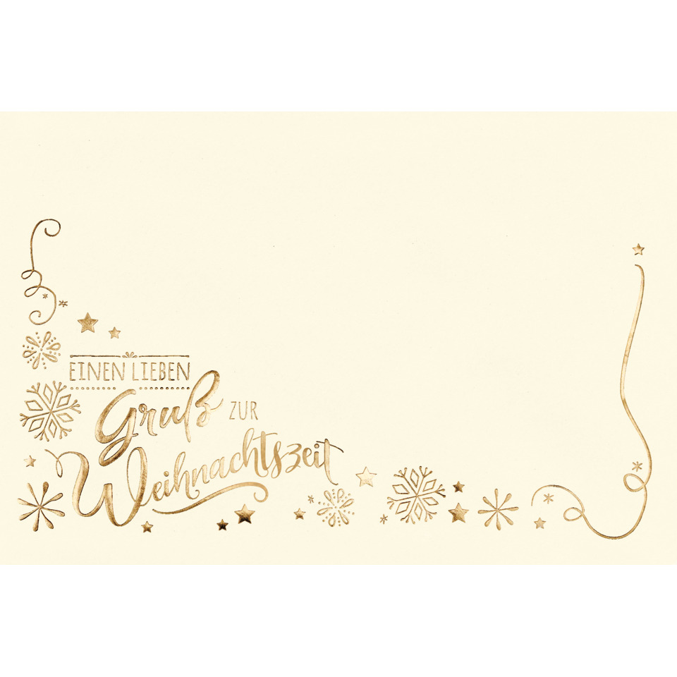 Weihnachtskarte, Weihnachtszeit, Zuckergold, Schriftzug, Sterne