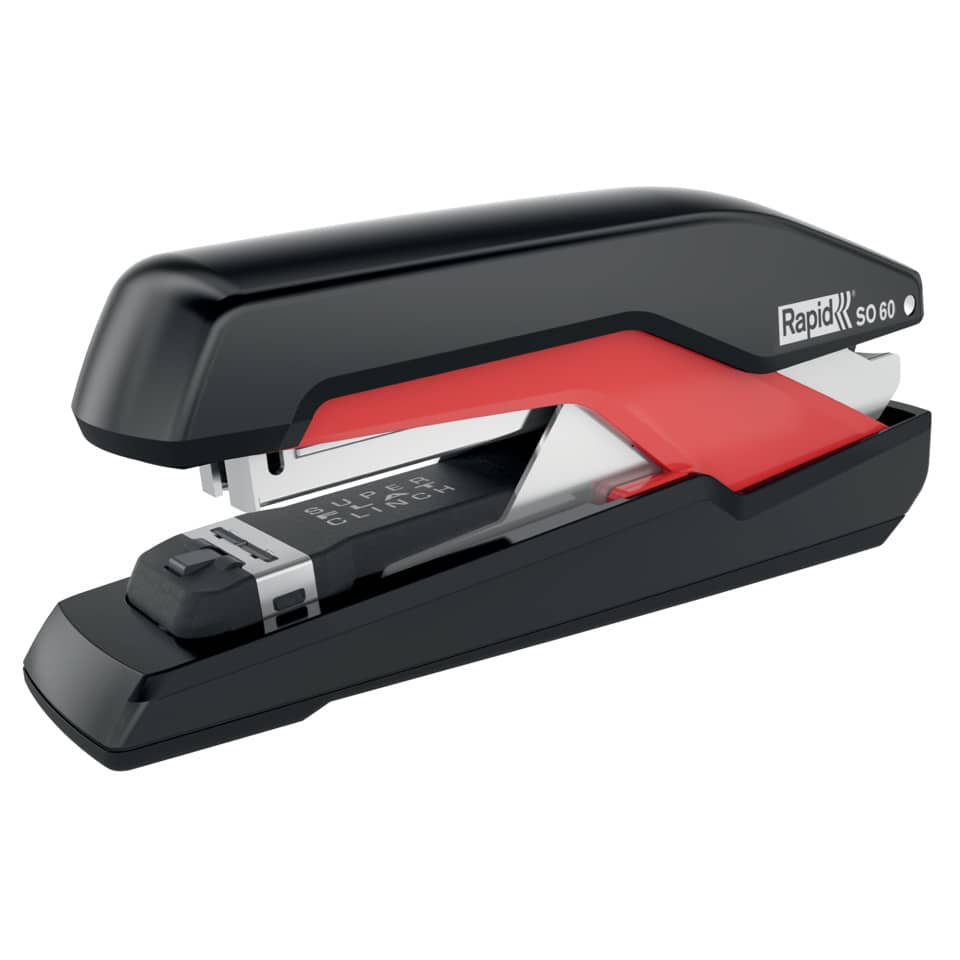 Heftgerät Supreme SO60C, 60 Blatt, Einlegetiefe 40 mm, schwarz/rot RAPID 5000553