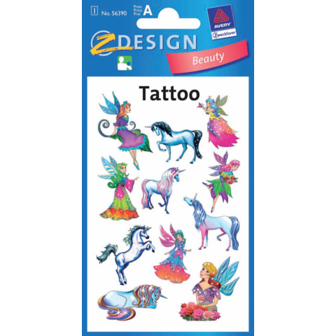 Tattoos Elfen+Einhorn, 11 Stück AVERY ZWECKFORM 56390