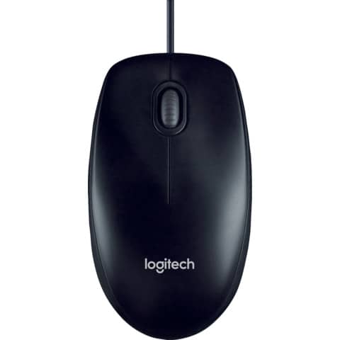 Maus M90, kabelgebunden, 3 Tasten, schwarz LOGITECH 910-001793