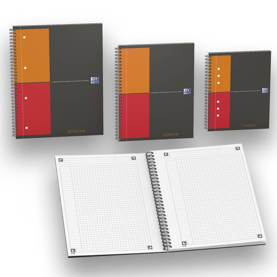 Notizbuch, Spiralbindung, Graph-Papier, Hardcover, Kolorblöcke