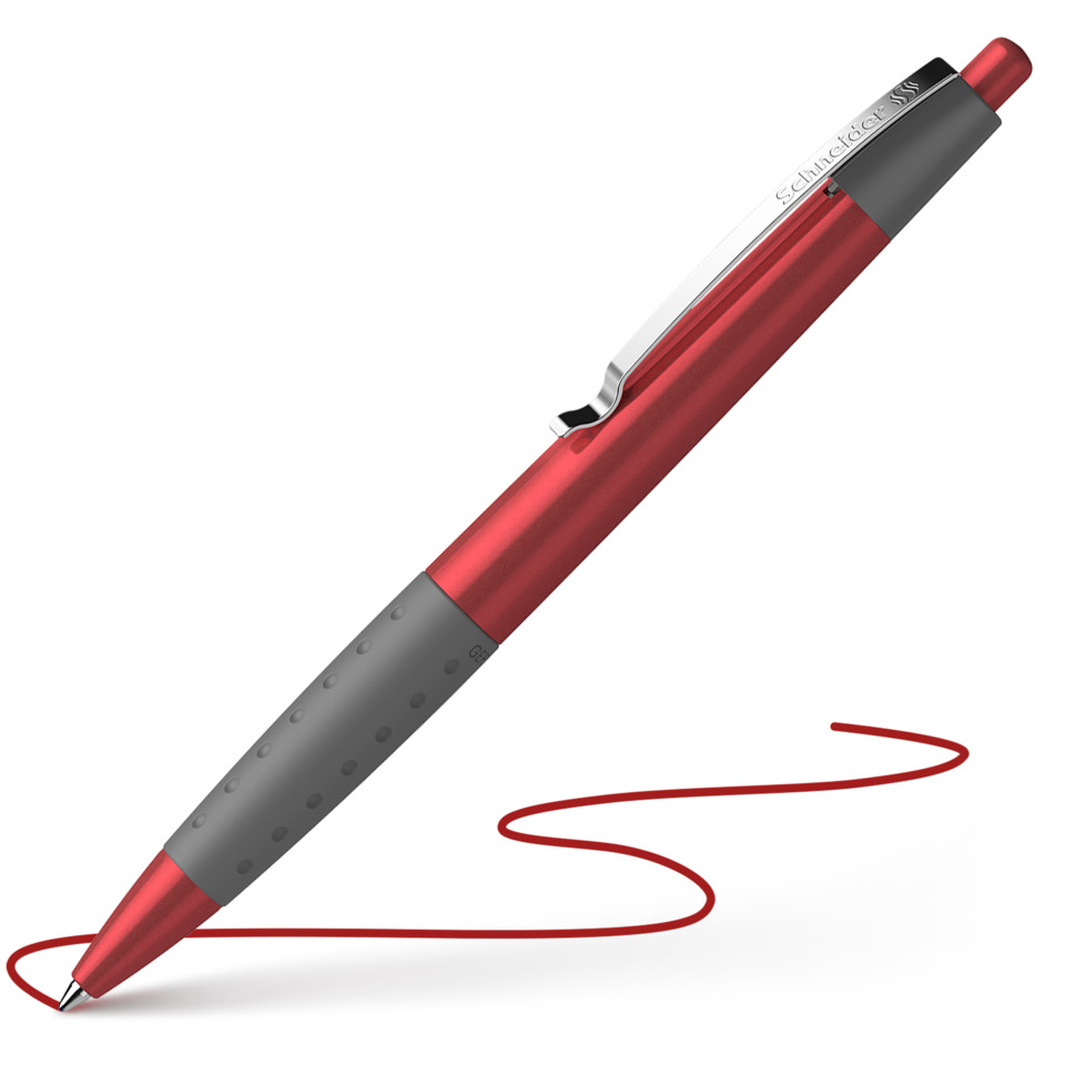 Kugelschreiber, Kugelschreiber mit Druckbleistift, Rot, Gummi-Griff, Clippen