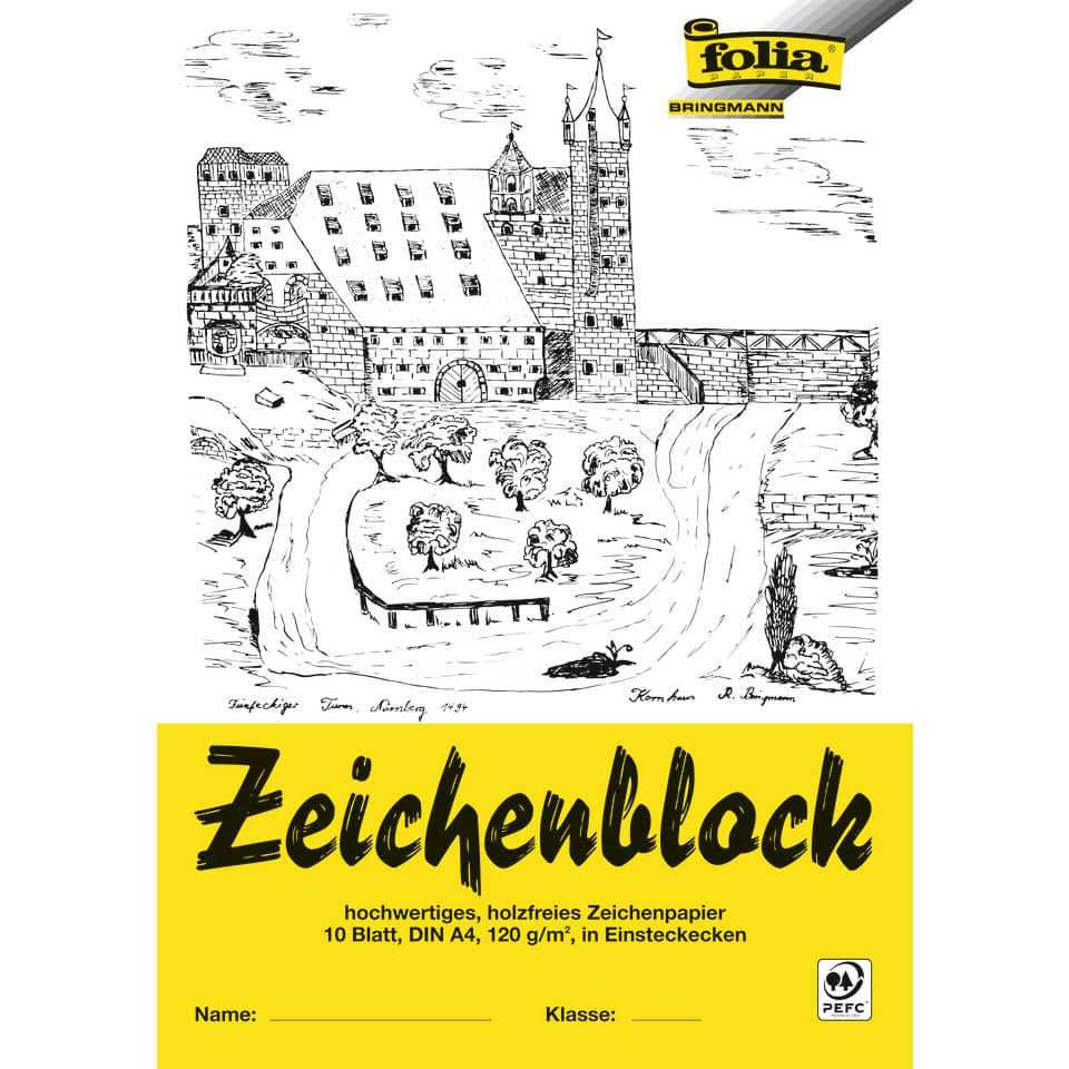 zeichnung, architektur, schloss, landschaft, zeichnungspapier