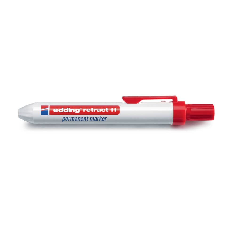 Permanentmarker, Marker, Edding retract 11, Red cap, White body
