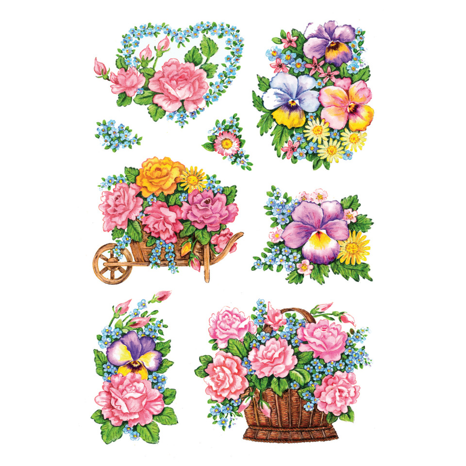 blumen, strauß, rose, violette-blumen, korb-blumen
