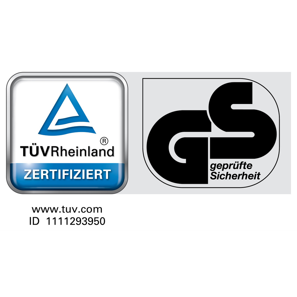 Zertifiziert, TÜV Rheinland, Sicherheitszeichen, Geprüfte Sicherheit, Zertifikat