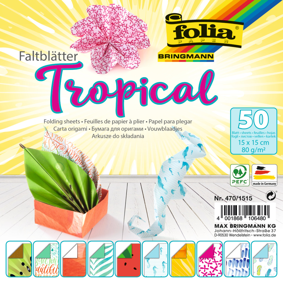 origami, Faltblätter, tropisch, Papier, bunt