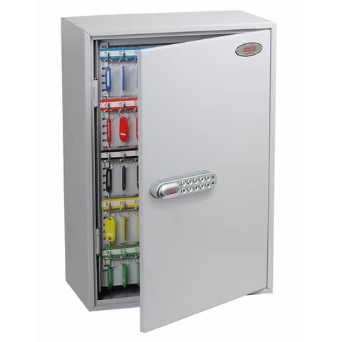 Schlüsselschrank, Elektronikschloss, 200 Haken, lichtgrau PHÖNIX SAFE KC0604E