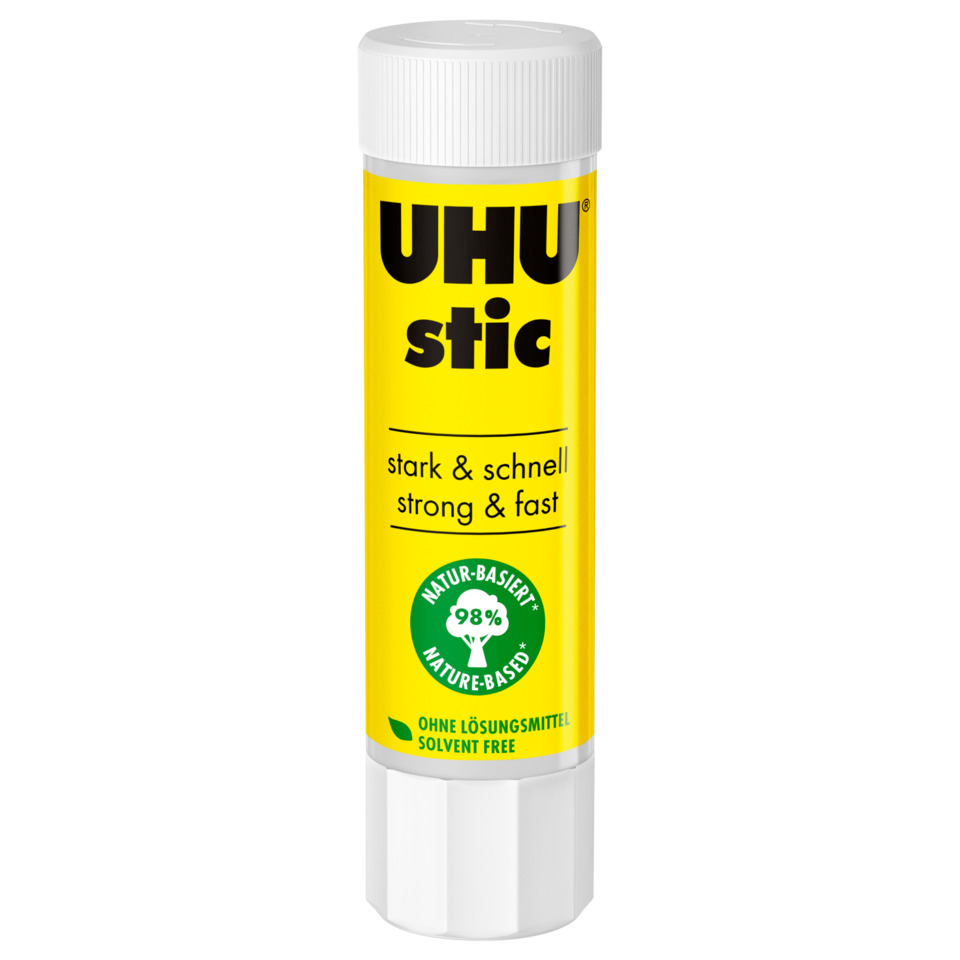 Klebstoff, UHU Stic, Klebestick, Kleberstift, Naturbasierte Formulierung