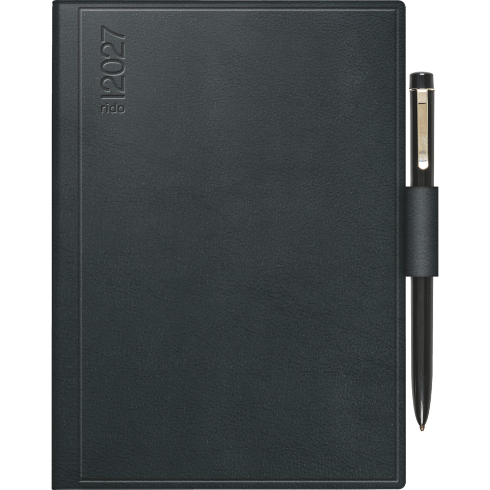 Taschenkalender perfect/Technik I 2027, A6, 208 Seiten, 1W/2S, Kunststoff, schwarz RIDO 7018103907
