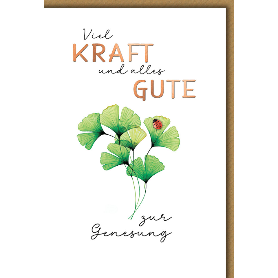 Grußkarte, Blätter, Ginkgo, Pflanze, Glückwunsch