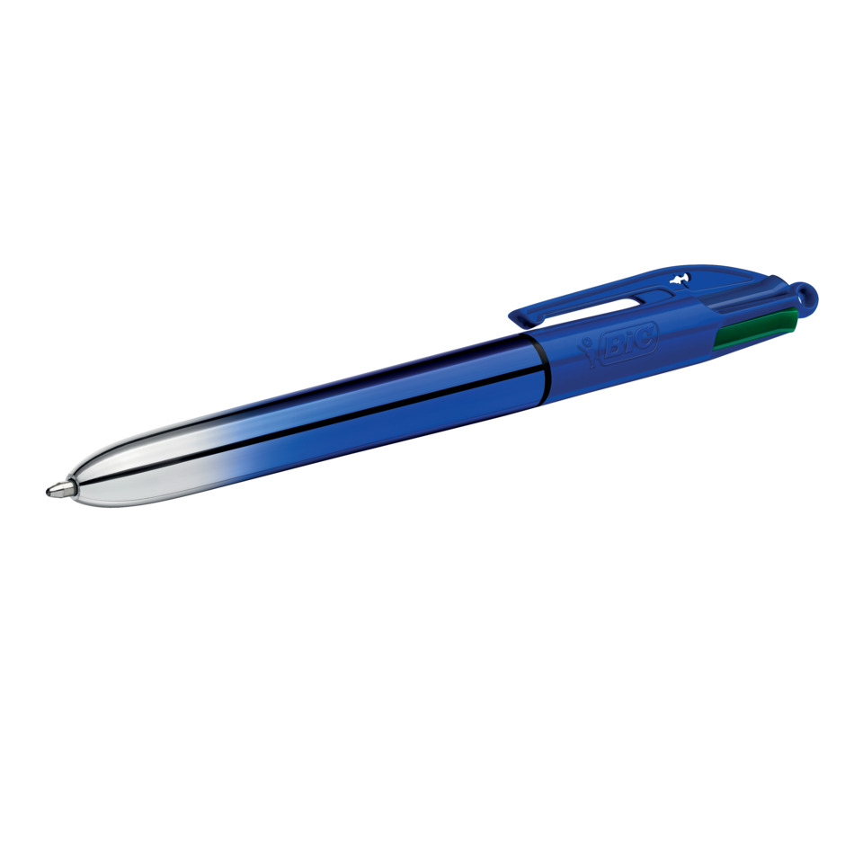 Kugelschreiber, Schreibgerät, Gleiter, Metallic, Blau