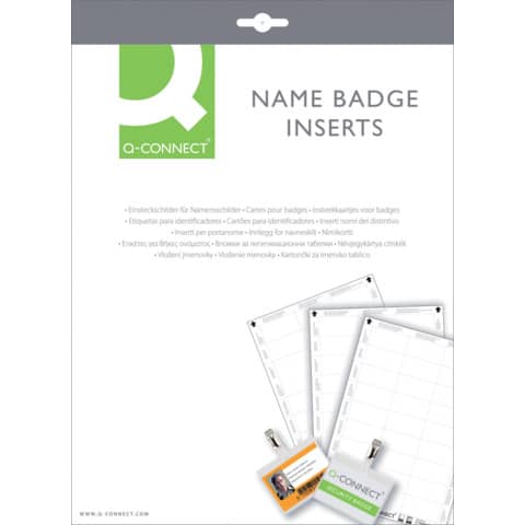 Einsteckschild für Namensschild, 54x90mm, 25 Stück Q-CONNECT KF02289