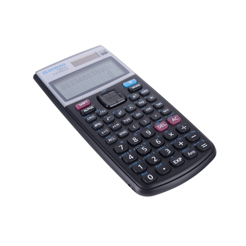 Taschenrechner, Taschenrechner wissenschaftlich, Digitalanzeige, Schwarzer Kunststoff, Tastaturknöpfe
