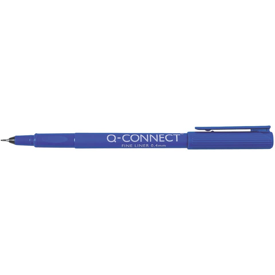 Kugelschreiber, Kugelschreiber mit feiner Spitze, 0,4 mm, Blau, Q-CONNECT