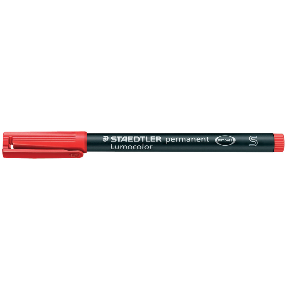 Permanentmarker, Lumoscolor, DrySafe, Staedtler, RoteKappe