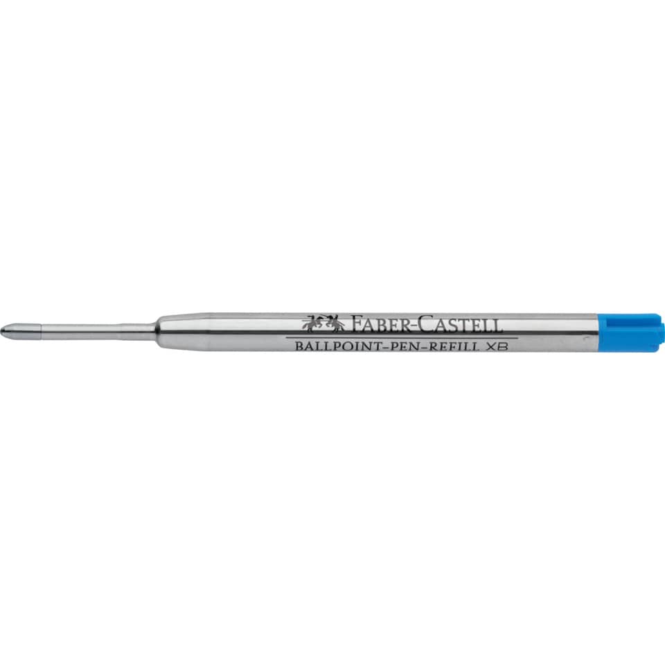 Kugelschreiber, Nachfüllung, Metallkörper, blauer Deckel, XS Größe