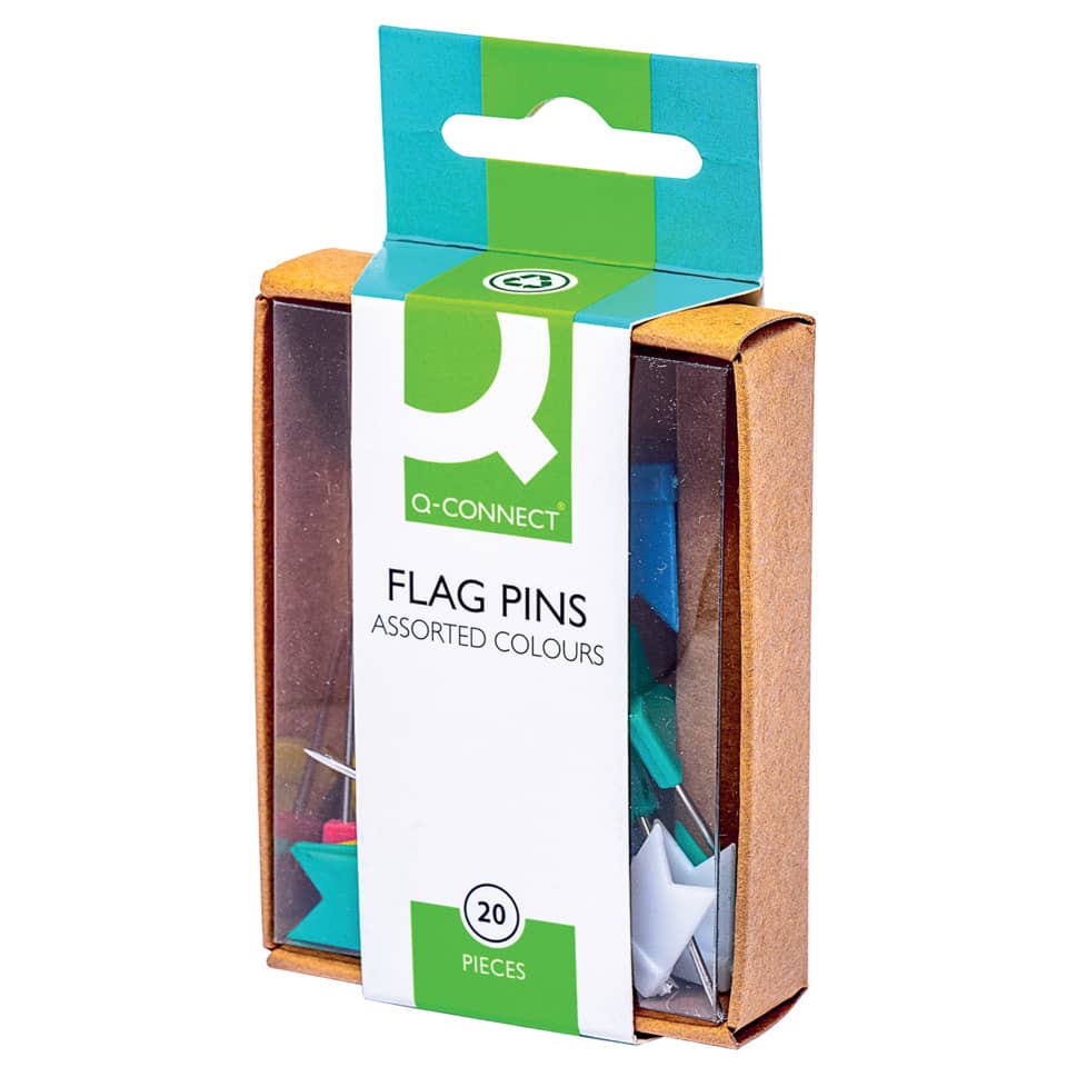 FlagPins, verschiedene Farben, 20 Stück, Metallstifte, Verpackung Karton