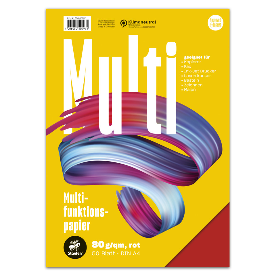 Papier, Multifunktionspapier, DIN A4, 80 g/m², gelb