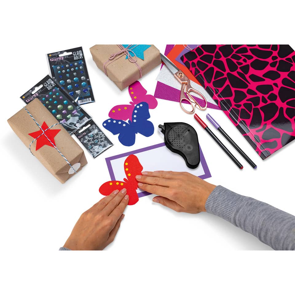 Schablone, Papierkunst, Schere, Bastelset, Schmetterlinge