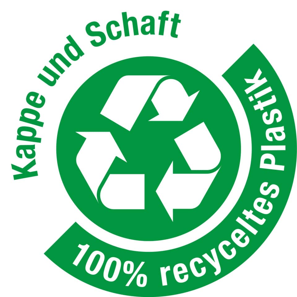 recycling symbol, 100% recyclable, green label, eco, kapped und schaft